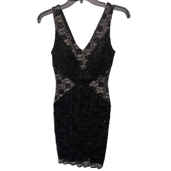Trixxi Lace & Sequin Dress with Scalloped Hem - Picture 1 of 11